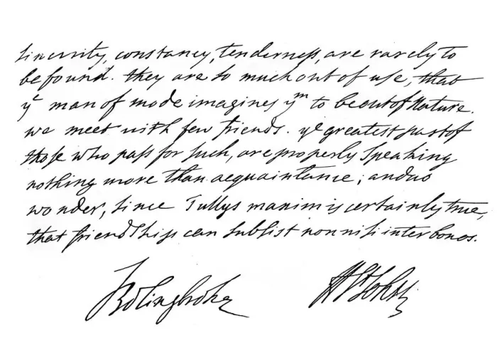 Framed Print : Part of a letter from Henry St John, 1st Viscount Bolingbroke, early 18th century, (1840). Artist: Henry St John, 1st Viscount Bolingbroke Framed Print : Part of a letter from Henry St John, 1st Viscount Bolingbroke, early 18th century, (1840). Artist: Henry St John, 1st Viscount Bolingbroke