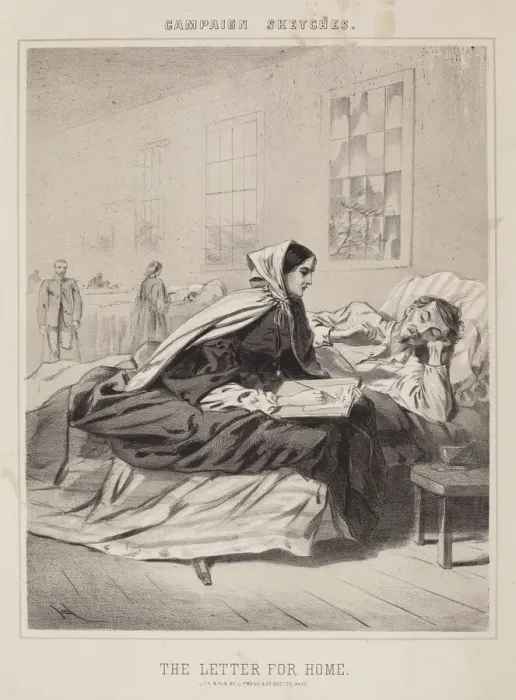 Framed Print : The Letter for Home (Campaign Sketches). Creator: Winslow Homer Framed Print : The Letter for Home (Campaign Sketches). Creator: Winslow Homer