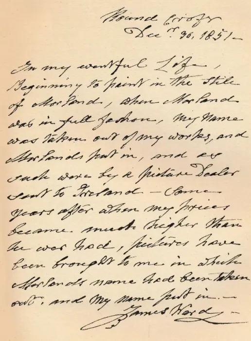 Framed Print : A letter from James Ward, 1851 (1904). Artist: James Ward Framed Print : A letter from James Ward, 1851 (1904). Artist: James Ward
