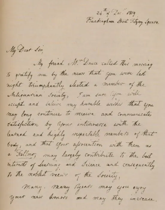 Framed Print : A letter from John Flaxman, 24 December 1819 (1904). Artist: John Flaxman Framed Print : A letter from John Flaxman, 24 December 1819 (1904). Artist: John Flaxman