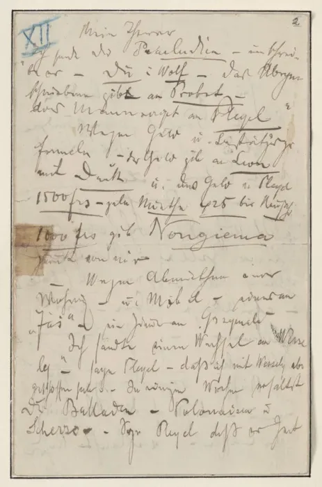 Framed Print : Letter to Julian Fontana, January 22, 1839, 1839 Framed Print : Letter to Julian Fontana, January 22, 1839, 1839