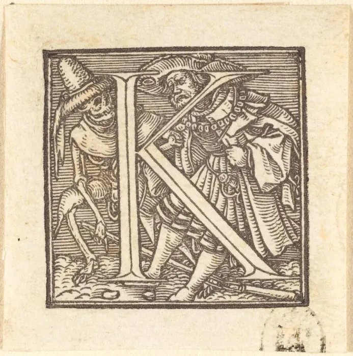 Framed Print : Letter K. Creator: Hans Holbein the Younger Framed Print : Letter K. Creator: Hans Holbein the Younger
