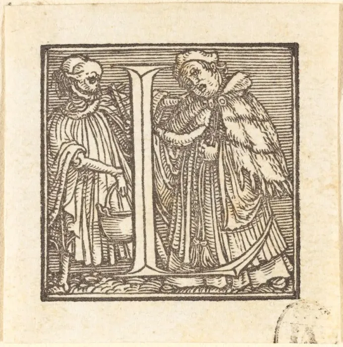 Framed Print : Letter L. Creator: Hans Holbein the Younger