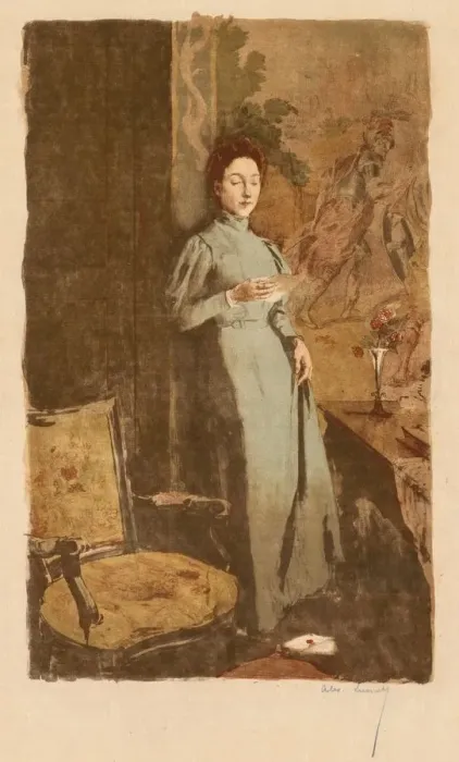 Framed Print : The Letter (La Lettre), 1894. Creator: Alexandre Lunois (French, 1863-1916) Framed Print : The Letter (La Lettre), 1894. Creator: Alexandre Lunois (French, 1863-1916)