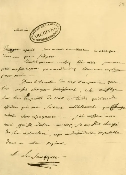 Framed Print : Letter from Napoleon to Le Saucquer, war clerk, 3 June 1791, (1921). Creator: Napoleon Bonaparte I Framed Print : Letter from Napoleon to Le Saucquer, war clerk, 3 June 1791, (1921). Creator: Napoleon Bonaparte I