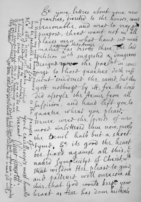 Framed Print : Letter from Oliver Cromwell, 17th Century (1899). Artist: Oliver Cromwell Framed Print : Letter from Oliver Cromwell, 17th Century (1899). Artist: Oliver Cromwell