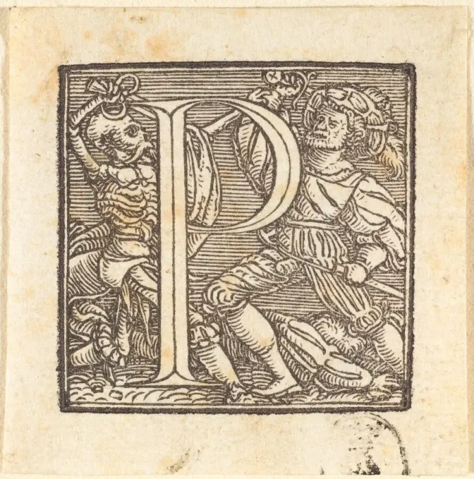 Framed Print : Letter P. Creator: Hans Holbein the Younger Framed Print : Letter P. Creator: Hans Holbein the Younger
