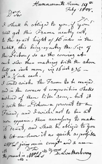 Framed Print : A letter from Philip James de Loutherbourg, 19 July 1808 (1904). Artist: Philip James de Loutherbourg Framed Print : A letter from Philip James de Loutherbourg, 19 July 1808 (1904). Artist: Philip James de Loutherbourg