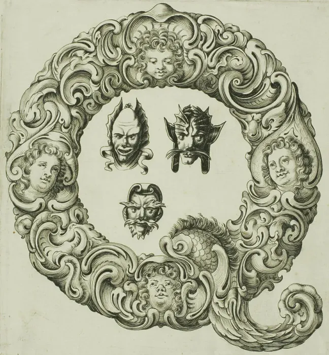 Framed Print : Letter Q, 1630. Creator: Pierre Aubry Framed Print : Letter Q, 1630. Creator: Pierre Aubry