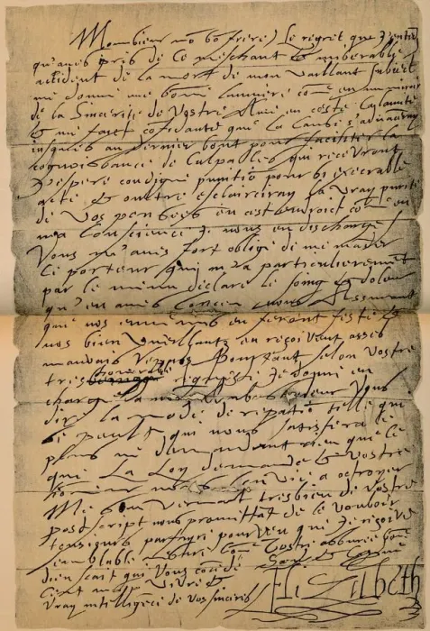 Framed Print : A letter from Queen Elizabeth I (1533-1603) to King Jmaes VI (1566-1625), 1898. Artist: James Stillie Framed Print : A letter from Queen Elizabeth I (1533-1603) to King Jmaes VI (1566-1625), 1898. Artist: James Stillie