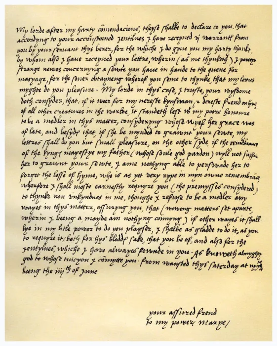 Framed Print : Letter from Queen Mary I to Lord Seymour of Sudeley, 4th June 1547. Artist: Queen Mary I Framed Print : Letter from Queen Mary I to Lord Seymour of Sudeley, 4th June 1547. Artist: Queen Mary I