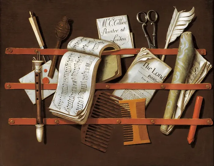 Framed Print : Letter rack, ca 1698. Artist: Collier, Edward (active 1662-1708) Framed Print : Letter rack, ca 1698. Artist: Collier, Edward (active 1662-1708)