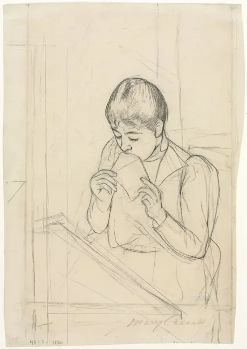 Framed Print : The Letter (recto), 1890-1891. Creator: Mary Cassatt (American, 1844-1926) Framed Print : The Letter (recto), 1890-1891. Creator: Mary Cassatt (American, 1844-1926)