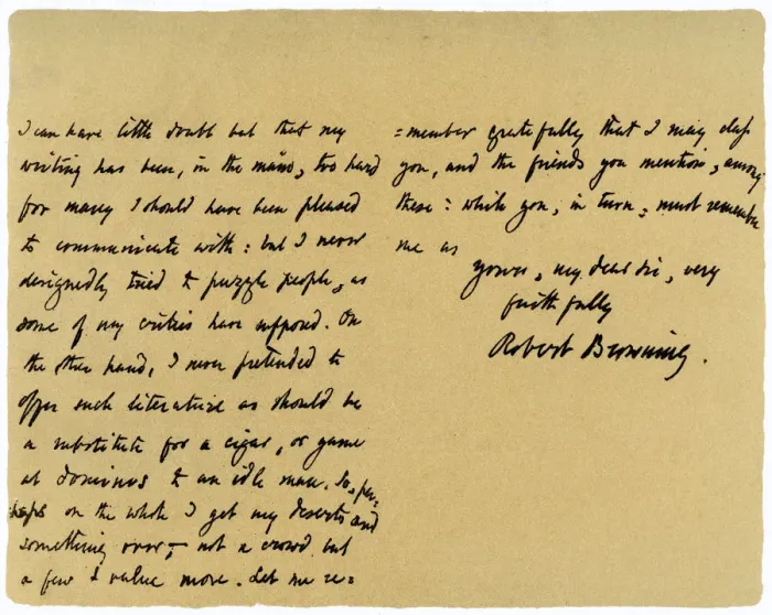 Framed Print : Letter from Robert Browning to William G Kingsland, 27th November 1868. Artist: Robert Browning Framed Print : Letter from Robert Browning to William G Kingsland, 27th November 1868. Artist: Robert Browning