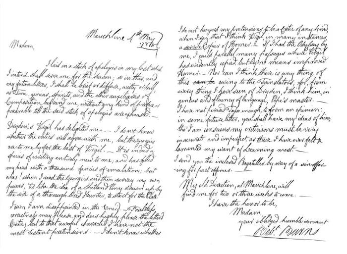 Framed Print : Letter by Robert Burns to Mrs Dunlop of Haddington, 1788 (1865). Artist: Frederick George Netherclift Framed Print : Letter by Robert Burns to Mrs Dunlop of Haddington, 1788 (1865). Artist: Frederick George Netherclift