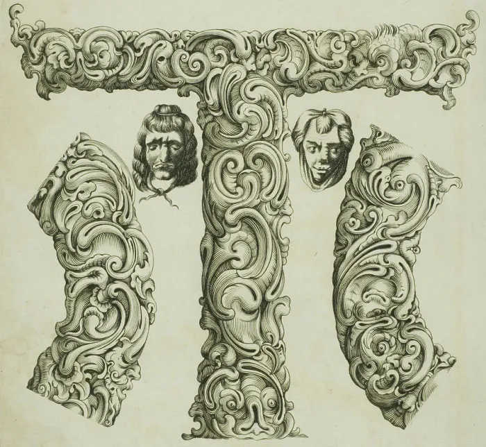 Framed Print : Letter T, 1630. Creator: Pierre Aubry Framed Print : Letter T, 1630. Creator: Pierre Aubry