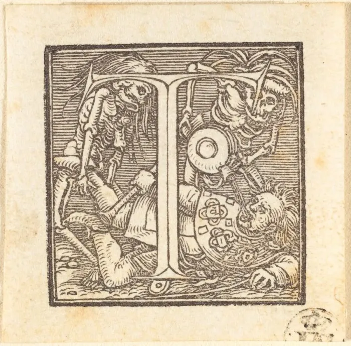 Framed Print : Letter T. Creator: Hans Holbein the Younger Framed Print : Letter T. Creator: Hans Holbein the Younger