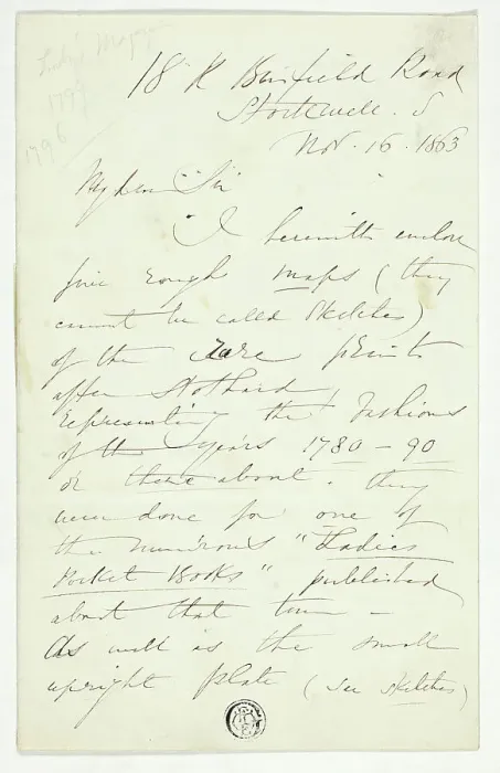 Framed Print : Letter from William Edward Frost, 1863. Creator: William Edward Frost
