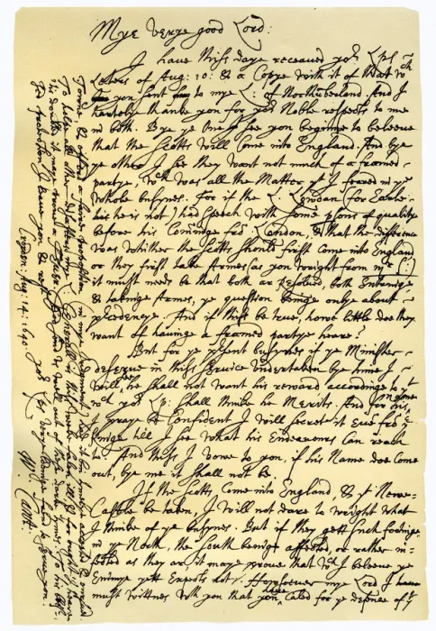 Framed Print : Letter from William Laud, Archbishop of Canterbury to Edward Conway, 14th August 1640. Artist: William Laud Framed Print : Letter from William Laud, Archbishop of Canterbury to Edward Conway, 14th August 1640. Artist: William Laud