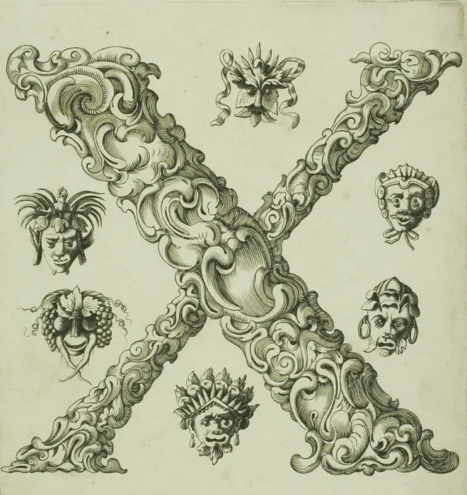 Framed Print : Letter X, 1630. Creator: Pierre Aubry Framed Print : Letter X, 1630. Creator: Pierre Aubry