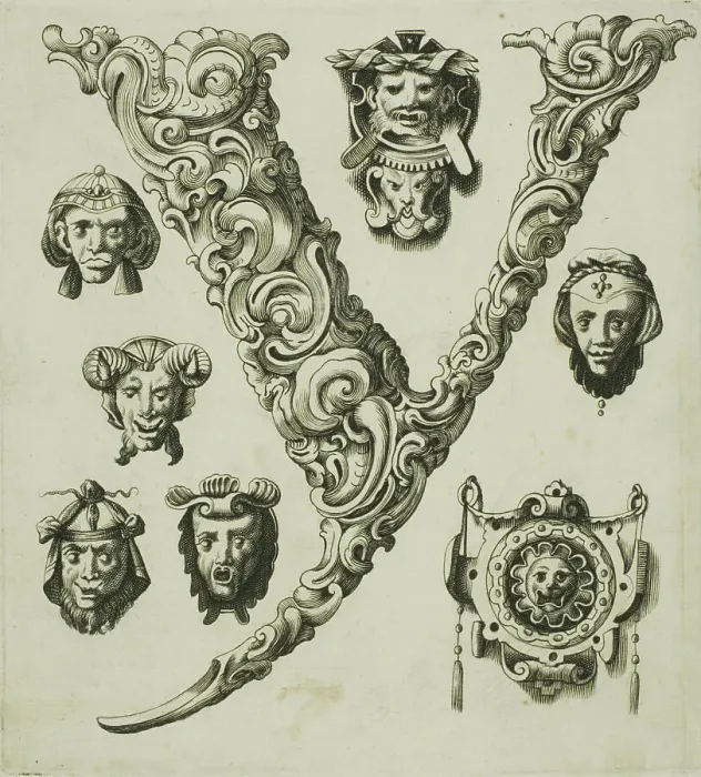 Framed Print : Letter Y, 1630. Creator: Pierre Aubry Framed Print : Letter Y, 1630. Creator: Pierre Aubry