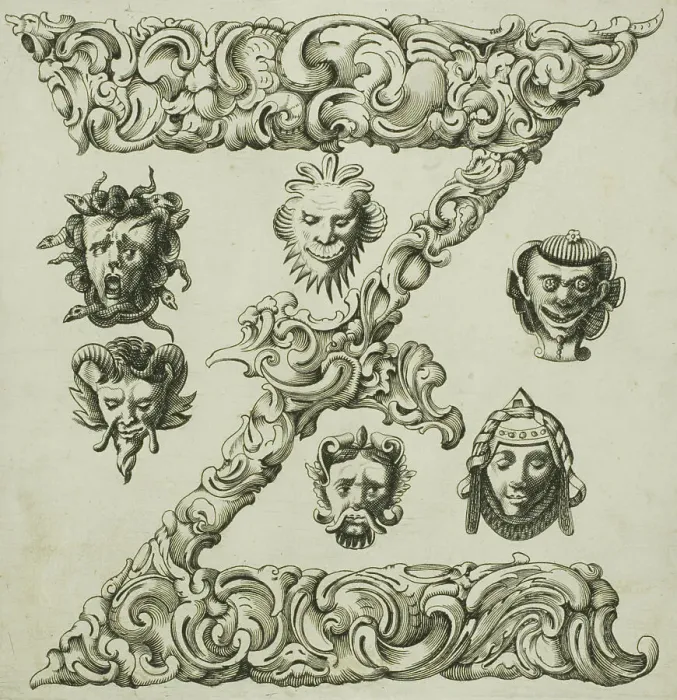 Framed Print : Letter Z, 1630. Creator: Pierre Aubry Framed Print : Letter Z, 1630. Creator: Pierre Aubry