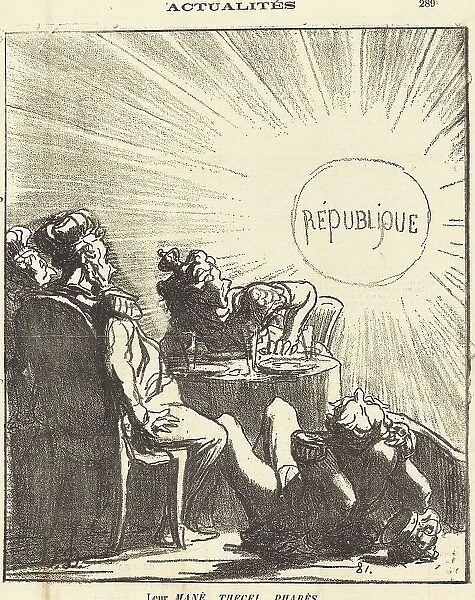 Leur Mané, Thecel, Pharès, 1871. Creator: Honore Daumier