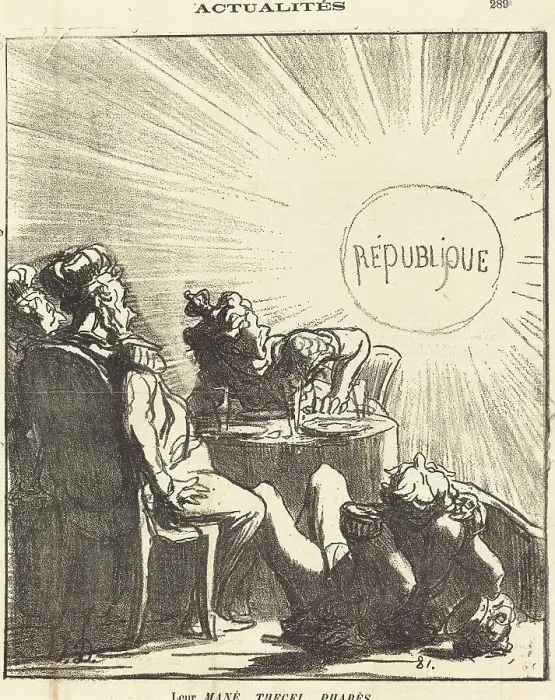Framed Print : Leur Mané, Thecel, Pharès, 1871. Creator: Honore Daumier Framed Print : Leur Mané, Thecel, Pharès, 1871. Creator: Honore Daumier