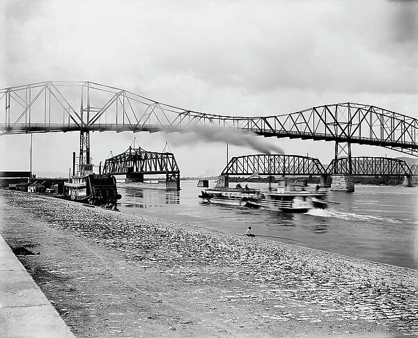 Levee below the bridge, The, between 1880 and 1899. Creator: Unknown