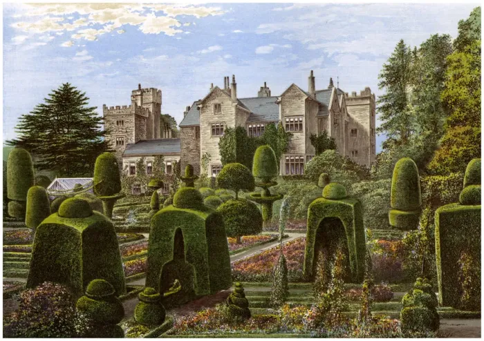 Framed Print : Levens Hall, Cumbria, c1880 Framed Print : Levens Hall, Cumbria, c1880