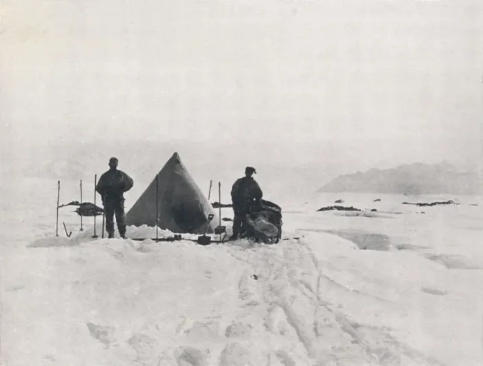 Framed Print : Levicks Camp Among Crevasses, 1912, (1913). Artist: G Murray Levick Framed Print : Levicks Camp Among Crevasses, 1912, (1913). Artist: G Murray Levick
