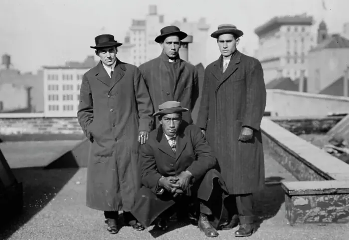 Framed Print : Lew G. Henderson; Vincent Genoves; E.K. Miller; and Duke P. Kahanamoku, 1912. Creator: Bain News Service Framed Print : Lew G. Henderson; Vincent Genoves; E.K. Miller; and Duke P. Kahanamoku, 1912. Creator: Bain News Service