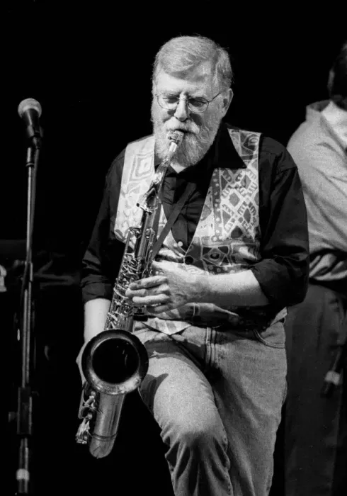Framed Print : Lew Tabackin and Philippe Aerts, Brecon Jazz Festival, Brecon, Powys, Wales, 1999 Framed Print : Lew Tabackin and Philippe Aerts, Brecon Jazz Festival, Brecon, Powys, Wales, 1999