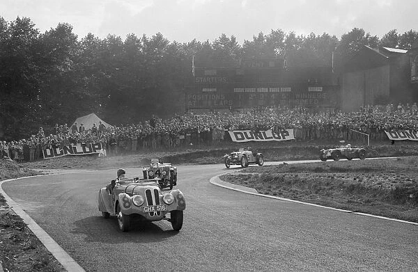 LG Johnsons Frazer-Nash BMW 328 leading two MG PBs, Imperial Trophy, Crystal Palace, 1939
