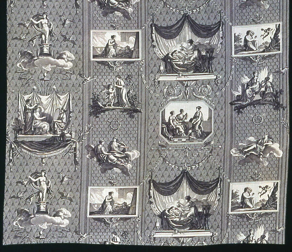 L'Historie de Psyche (The Story of Psyche) (Furnishing Fabric), France, c. 1810. Creator: Oberkampf Manufactory