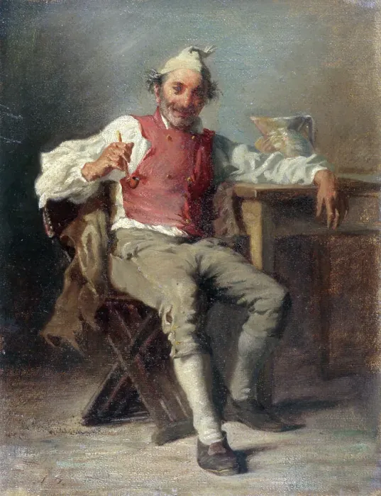 Framed Print : L'homme à la pipe, mid-late 19th century. Creator: Auguste Dutuit Framed Print : L'homme à la pipe, mid-late 19th century. Creator: Auguste Dutuit