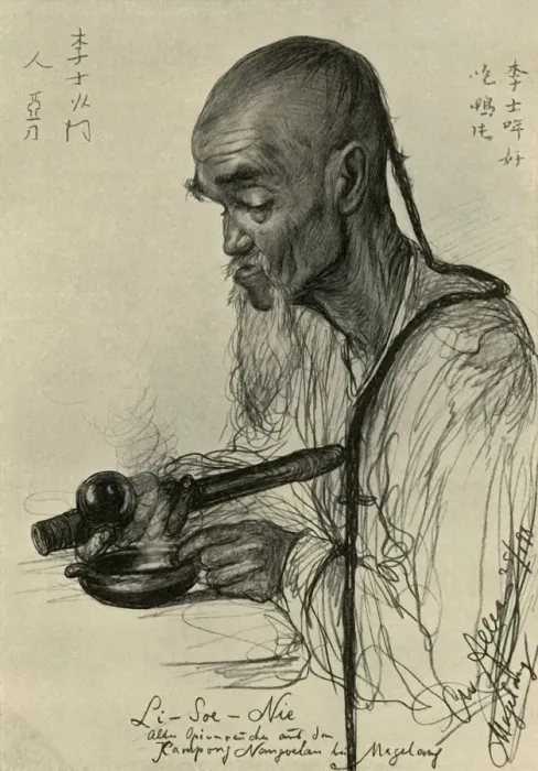 Framed Print : Li-Soe-Nie - man smoking opium, Magalang, Java, 1898. Creator: Christian Wilhelm Allers Framed Print : Li-Soe-Nie - man smoking opium, Magalang, Java, 1898. Creator: Christian Wilhelm Allers