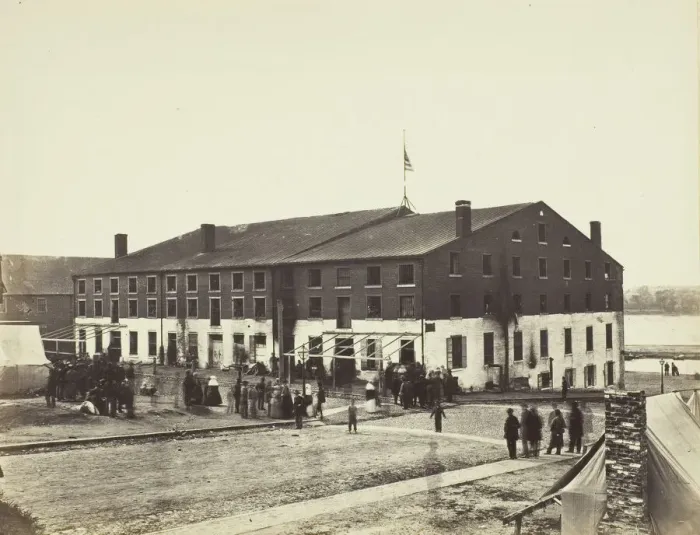 Framed Print : Libby Prison, Richmond, Virginia, April 1864. Creator: Alexander Gardner Framed Print : Libby Prison, Richmond, Virginia, April 1864. Creator: Alexander Gardner