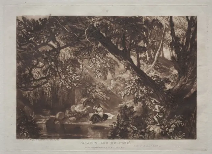 Framed Print : Liber Studiorum: Aesacus and Hesperie. Creator: Joseph Mallord William Turner (British, 1775-1851) Framed Print : Liber Studiorum: Aesacus and Hesperie. Creator: Joseph Mallord William Turner (British, 1775-1851)
