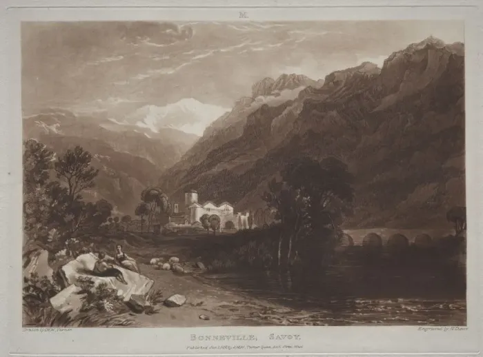 Framed Print : Liber Studiorum: Bonneville, Savoy. Creator: Joseph Mallord William Turner (British, 1775-1851) Framed Print : Liber Studiorum: Bonneville, Savoy. Creator: Joseph Mallord William Turner (British, 1775-1851)