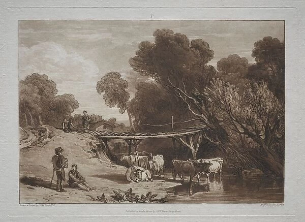 Liber Studiorum: The Bridge and Cows. Creator: Joseph Mallord William Turner (British, 1775-1851)
