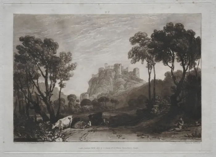 Framed Print : Liber Studiorum: The Castle above the Meadows. Creator: Joseph Mallord William Turner (British Framed Print : Liber Studiorum: The Castle above the Meadows. Creator: Joseph Mallord William Turner (British