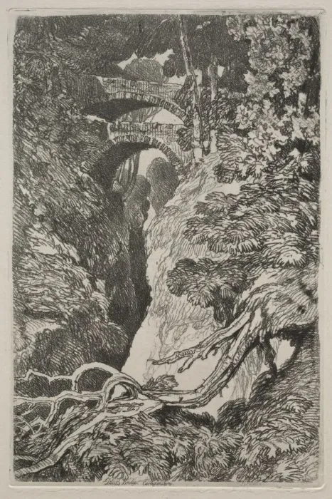 Framed Print : Liber Studiorum: Devils Bridge, Cardiganshire, 1838. Creator: John Sell Cotman (British Framed Print : Liber Studiorum: Devils Bridge, Cardiganshire, 1838. Creator: John Sell Cotman (British