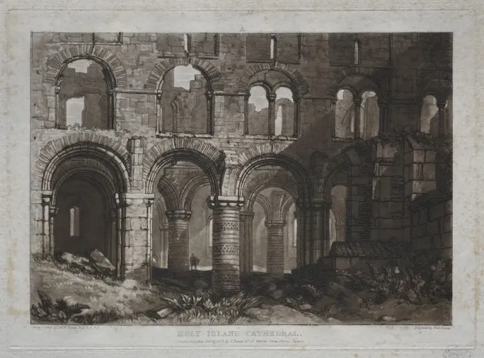 Framed Print : Liber Studiorum: Holy Island Cathedral. Creator: Joseph Mallord William Turner (British