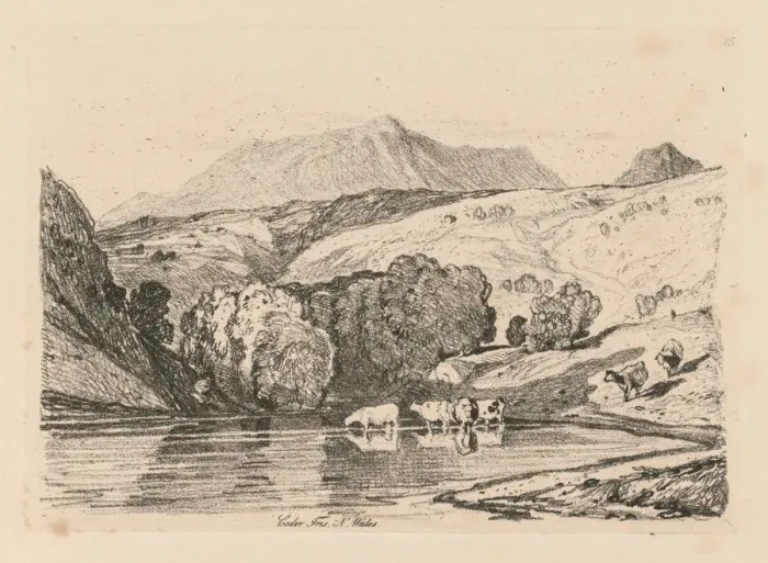 Framed Print : Liber Studiorum: Plate 15, Cader Iris, North Wales, 1838. Creator: John Sell Cotman (British Framed Print : Liber Studiorum: Plate 15, Cader Iris, North Wales, 1838. Creator: John Sell Cotman (British