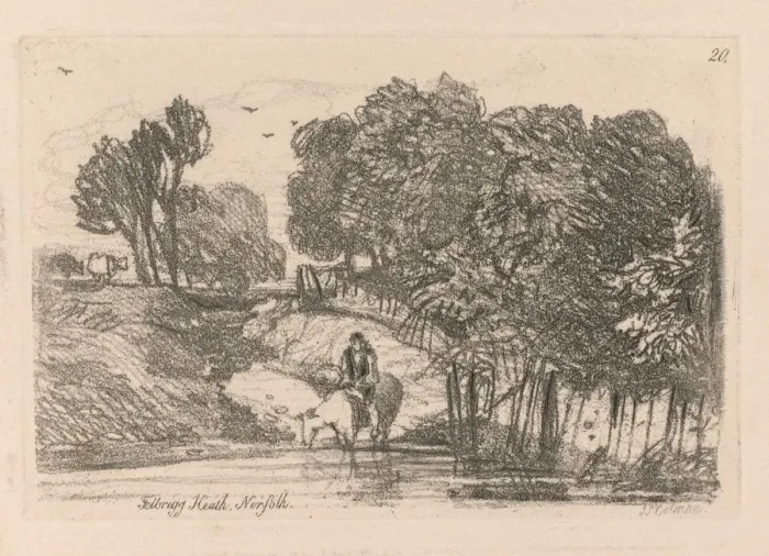Framed Print : Liber Studiorum: Plate 20, Felbrigg Heath, Norfolk, 1838. Creator: John Sell Cotman (British