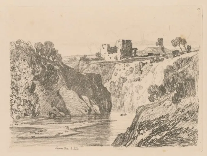 Framed Print : Liber Studiorum: Plate 27, Kilgarren Castle, N. Wales, 1838. Creator: John Sell Cotman (British Framed Print : Liber Studiorum: Plate 27, Kilgarren Castle, N. Wales, 1838. Creator: John Sell Cotman (British