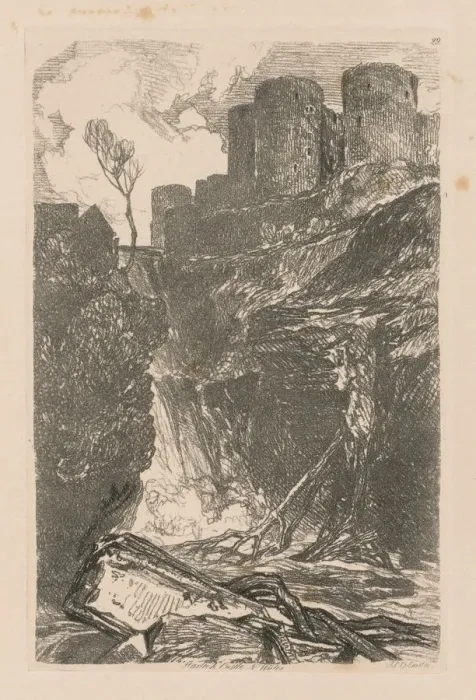Framed Print : Liber Studiorum: Plate 29, Harlech Castle, N. Wales, 1838. Creator: John Sell Cotman (British Framed Print : Liber Studiorum: Plate 29, Harlech Castle, N. Wales, 1838. Creator: John Sell Cotman (British