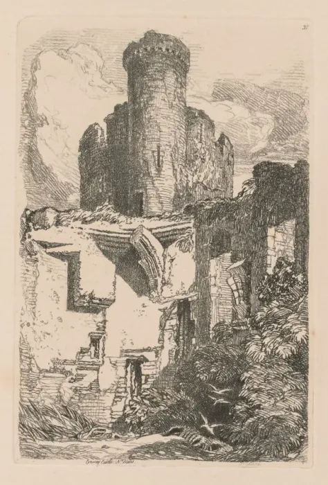 Framed Print : Liber Studiorum: Plate 31, Conway Castle, N. Wales, 1838. Creator: John Sell Cotman (British Framed Print : Liber Studiorum: Plate 31, Conway Castle, N. Wales, 1838. Creator: John Sell Cotman (British