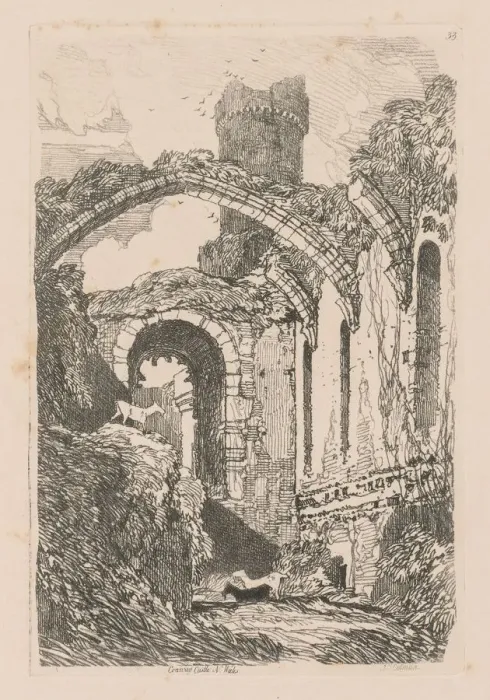 Framed Print : Liber Studiorum: Plate 33, Conway Castle, N. Wales, 1838. Creator: John Sell Cotman (British Framed Print : Liber Studiorum: Plate 33, Conway Castle, N. Wales, 1838. Creator: John Sell Cotman (British
